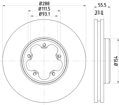 Disco freno HELLA 8DD 355 120-111