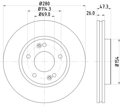Disco freno HELLA 8DD 355 120-141
