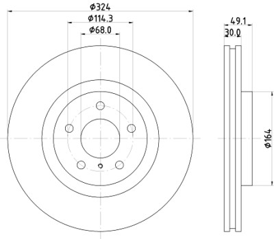 Disco freno HELLA 8DD 355 120-271