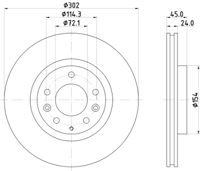 Disco freno HELLA 8DD 355 120-301