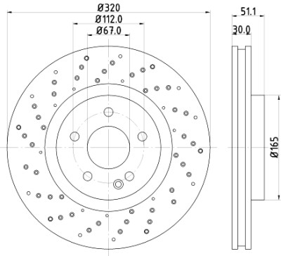 Disco freno HELLA 8DD 355 120-351