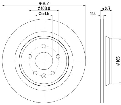 Disco freno HELLA 8DD 355 120-371