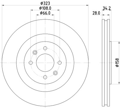 Disco freno HELLA 8DD 355 120-401