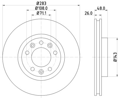 Disco freno HELLA 8DD 355 120-411