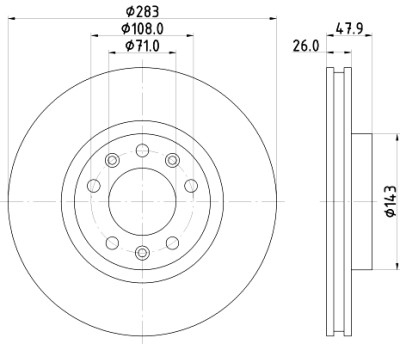 Disco freno HELLA 8DD 355 120-481
