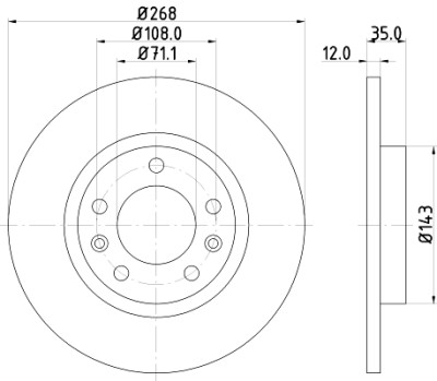 Disco freno HELLA 8DD 355 120-491