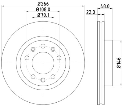 Disco freno HELLA 8DD 355 120-541