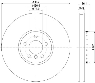Disco freno HELLA 8DD 355 120-701