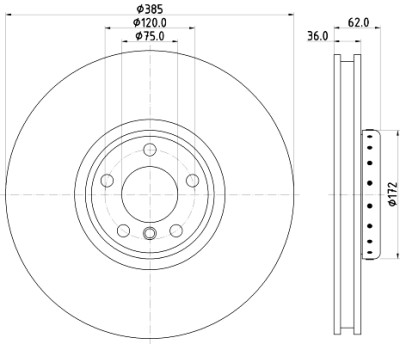 Disco freno HELLA 8DD 355 120-721