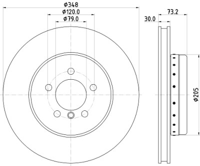 Disco freno HELLA 8DD 355 120-751