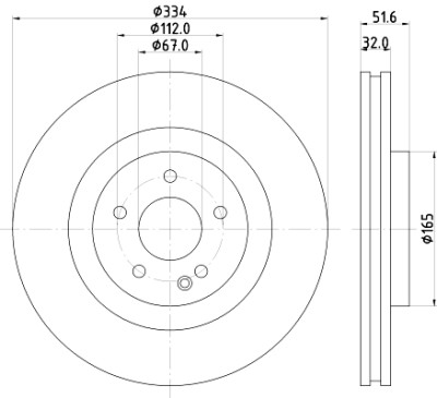 Disco freno HELLA 8DD 355 122-391