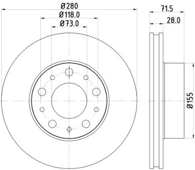 Disco freno HELLA 8DD 355 122-691