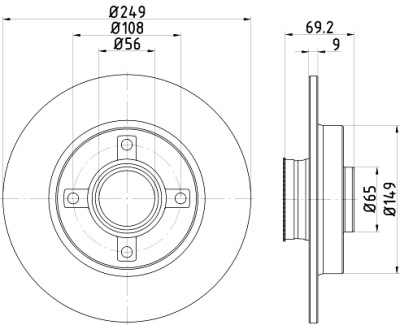 Disco freno HELLA 8DD 355 123-281