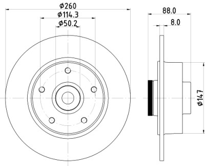 Disco freno HELLA 8DD 355 123-311