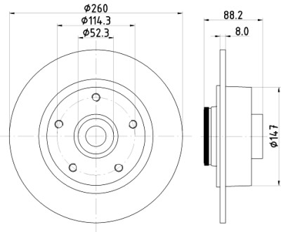 Disco freno HELLA 8DD 355 123-341