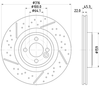 Disco freno HELLA 8DD 355 123-471