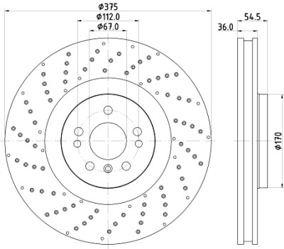 Disco freno HELLA 8DD 355 125-041