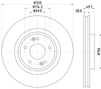 Disco freno HELLA 8DD 355 125-121