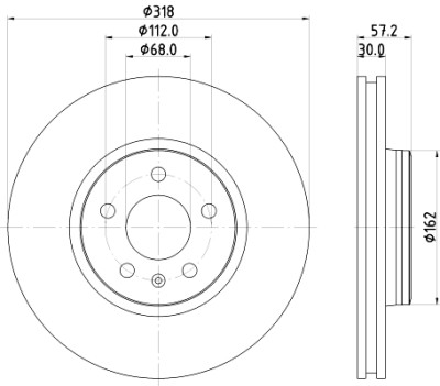 Disco freno HELLA 8DD 355 125-181