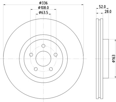 Disco freno HELLA 8DD 355 125-221