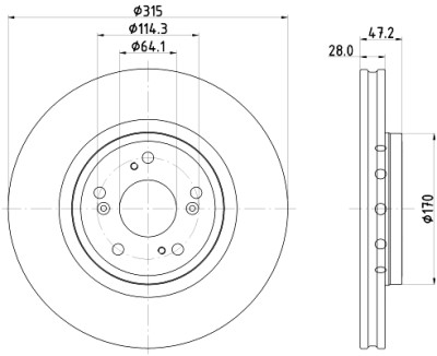 Disco freno HELLA 8DD 355 125-321