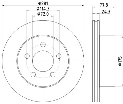 Disco freno HELLA 8DD 355 125-371