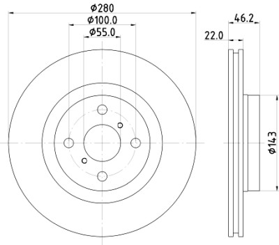 Disco freno HELLA 8DD 355 125-491