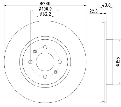 Disco freno HELLA 8DD 355 125-501