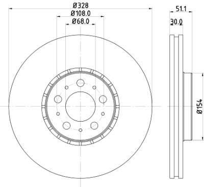 Disco freno HELLA 8DD 355 125-581