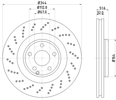 Disco freno HELLA 8DD 355 126-381