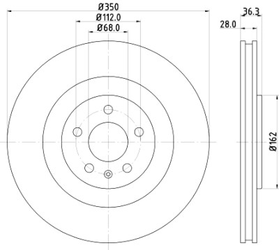Disco freno HELLA 8DD 355 126-421
