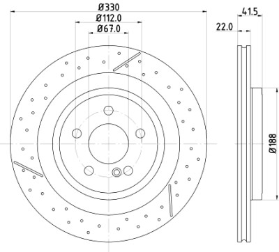 Disco freno HELLA 8DD 355 126-441