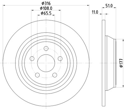 Disco freno HELLA 8DD 355 126-551