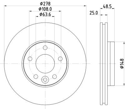 Disco freno HELLA 8DD 355 126-561