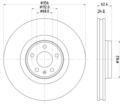 Disco freno HELLA 8DD 355 126-691