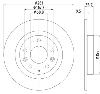 Disco freno HELLA 8DD 355 126-711