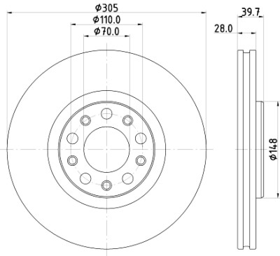 Disco freno HELLA 8DD 355 126-731