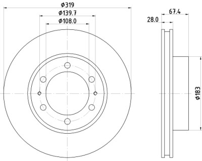 Disco freno HELLA 8DD 355 126-771