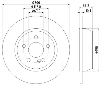 Disco freno HELLA 8DD 355 126-851