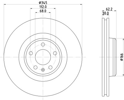 Disco freno HELLA 8DD 355 126-861