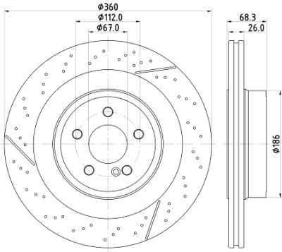 Disco freno HELLA 8DD 355 126-871