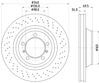 Disco freno HELLA 8DD 355 126-931