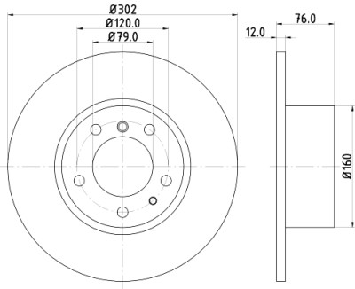 Disco freno HELLA 8DD 355 127-021