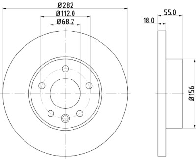 Disco freno HELLA 8DD 355 127-321