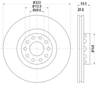 Disco freno HELLA 8DD 355 127-421