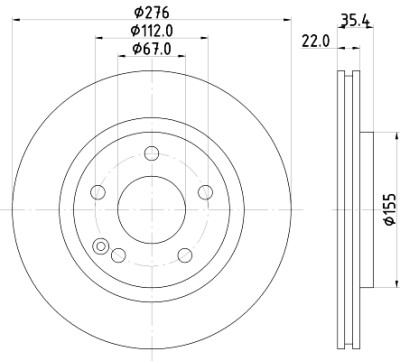 Disco freno HELLA 8DD 355 127-491