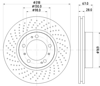 Disco freno HELLA 8DD 355 127-501