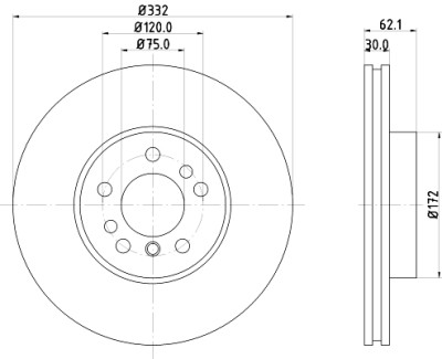 Disco freno HELLA 8DD 355 127-631