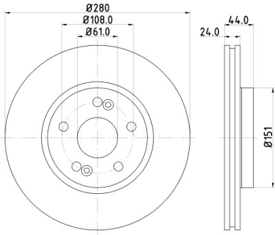 Disco freno HELLA 8DD 355 127-741