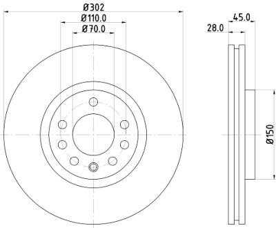 Disco freno HELLA 8DD 355 127-831